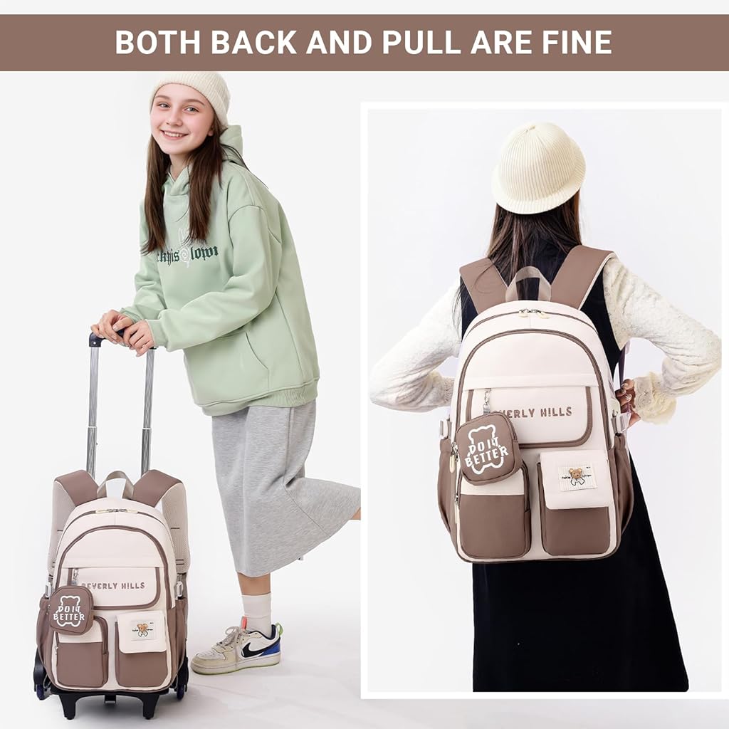 PALAY® School Backpack for Girls with Wheels Children's Backpacks Primary School Bags Lightweight Waterproof Backpack for Girls PALAY® School Backpack for Girls with Wheels Children's Backpacks Primary School Bags Lightweight Waterproof Backpack for Girls